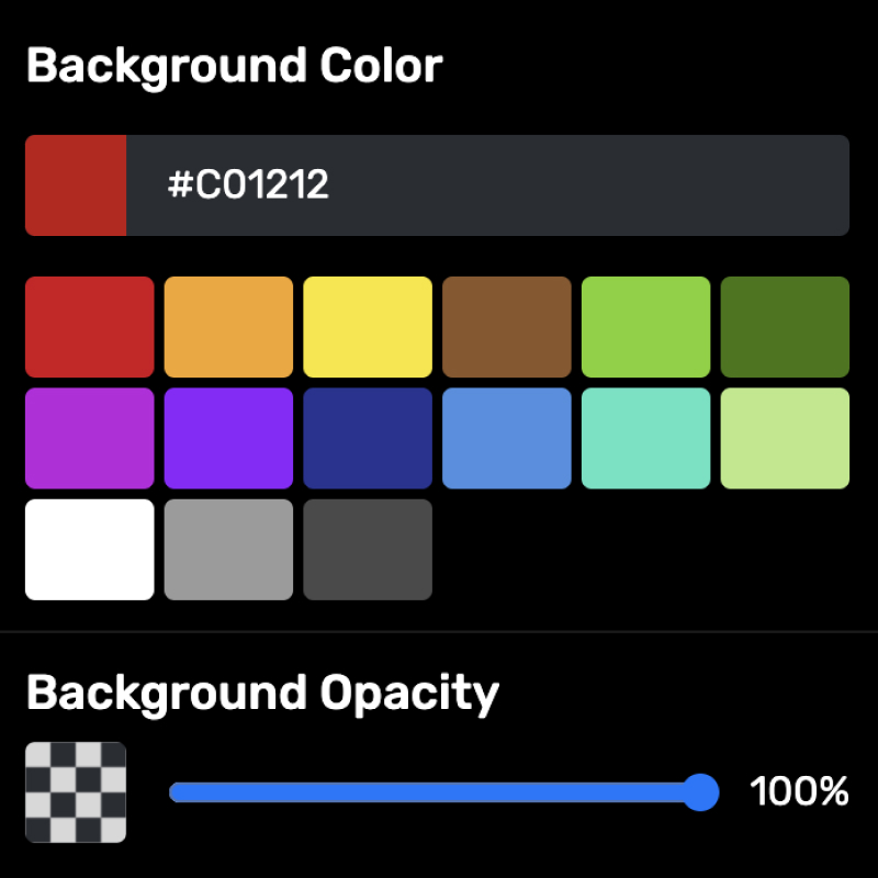 Background color customization