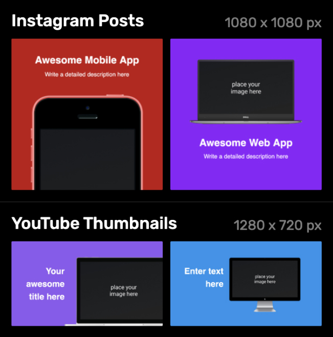 Multiple social media templates